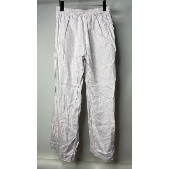 COS Straight-Leg Tailored Linen Pants Lilac Purple Women's 4 Casual Pull On - Picture 4 of 10